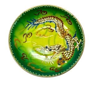 Vintage Japanese Moriage Green Dragon Ware cup saucer replacement